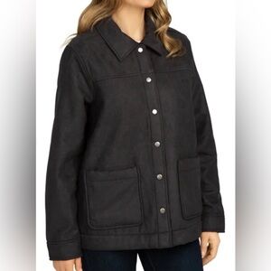 Boston Traders womens faux suede truckers jacket size Medium